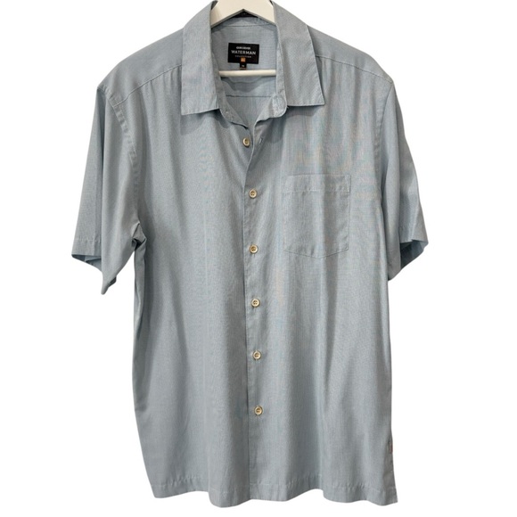 Quiksilver Waterman Light Blue Casual Button Down Shirt Size M Soft - Picture 1 of 17